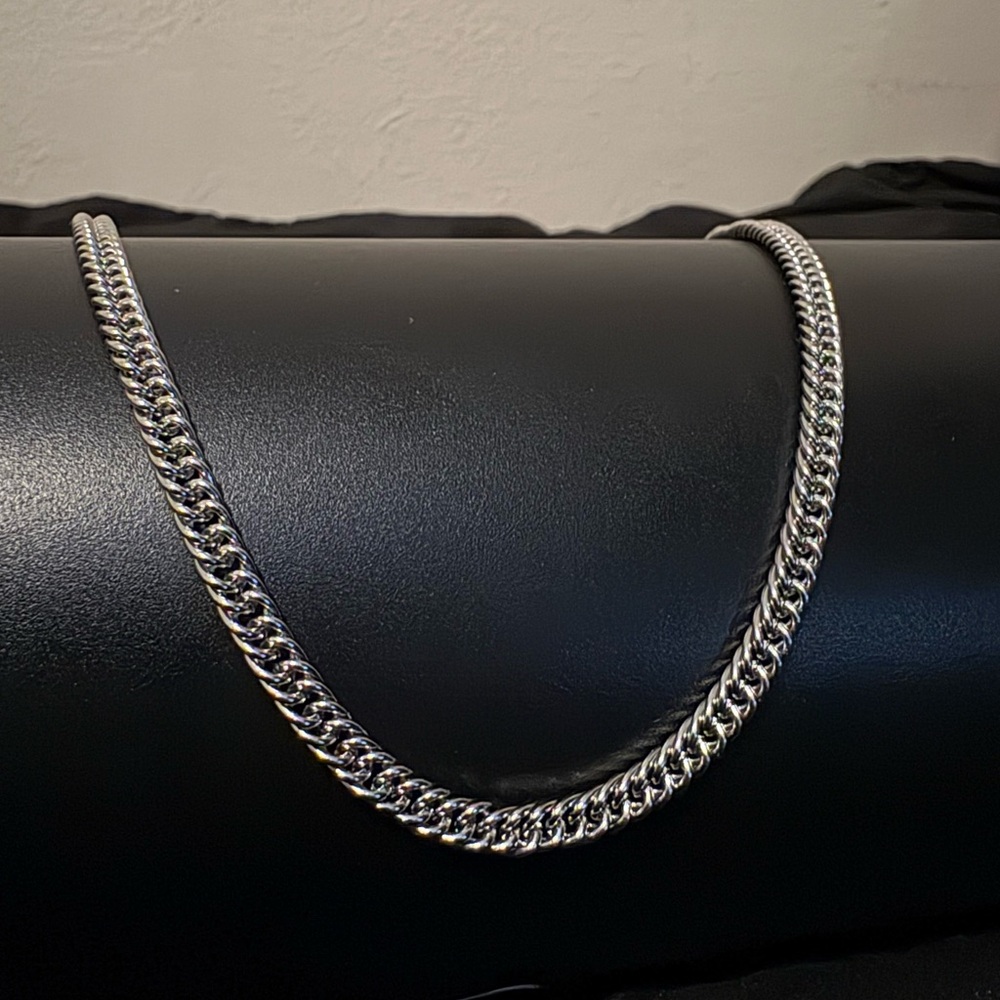 Silver Cuban Chain Necklace